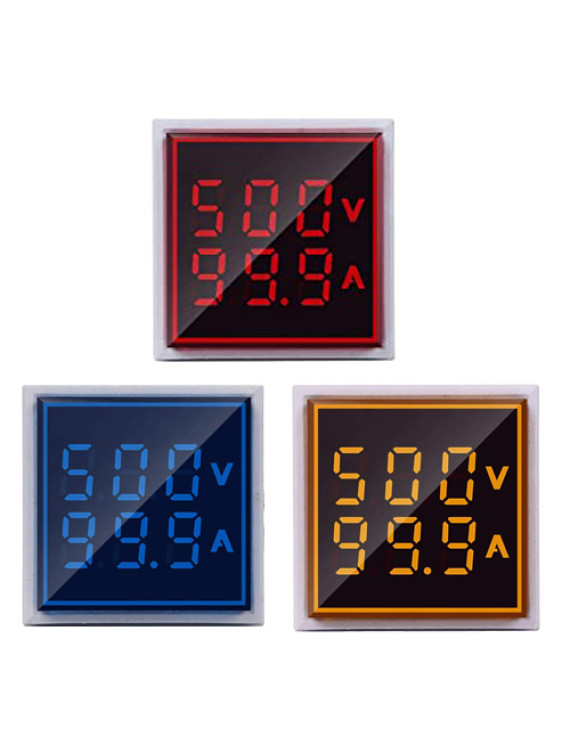 Microtail Direct AC Voltage/Current Meter LED Display Voltmeter-Ammeter  Range 600V, 0-100A, (Red-Yellow