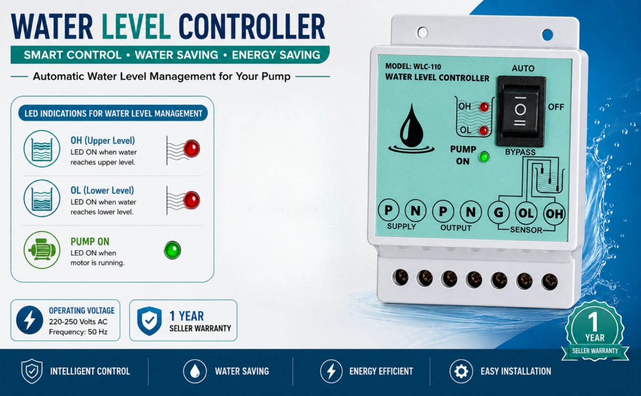 Fully Automatic Water Level Controller and Indicator with 3 Sensors ...