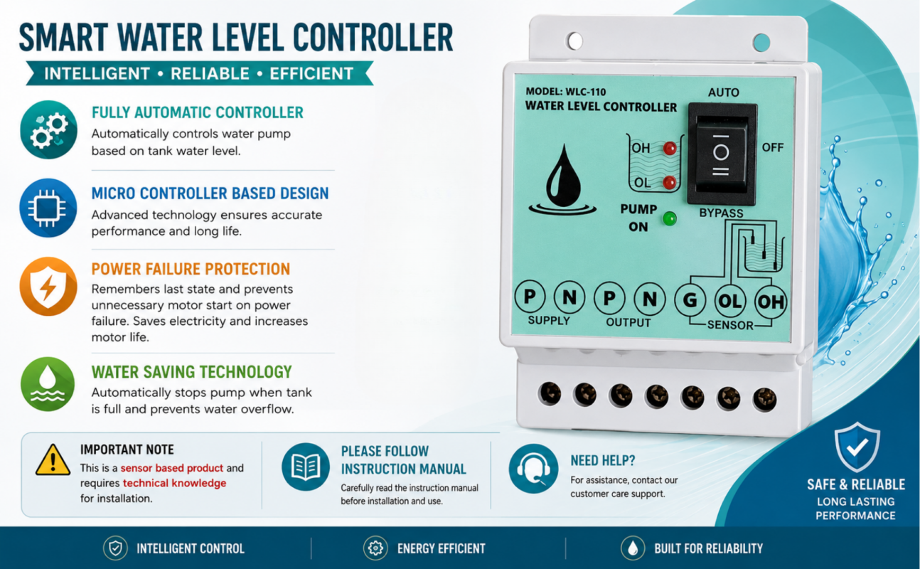 Fully Automatic Water Level Controller and Indicator with 3 Sensors ...