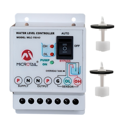 Fully Automatic Water Level Controller 20 Ampere Capacity Plastic ABS with Magnetic Float Sensors, Single Phase 230V AC